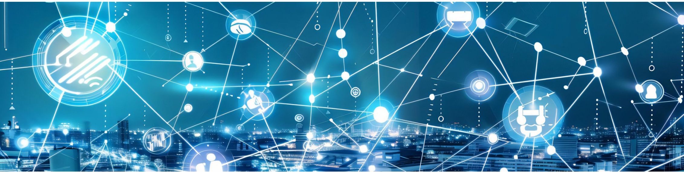 Connected industrial network and IoT illustration